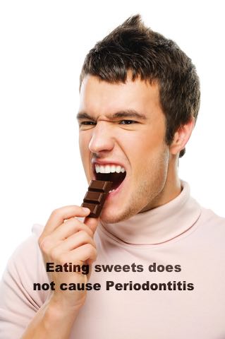 Does eating sweets cause Periodontitis